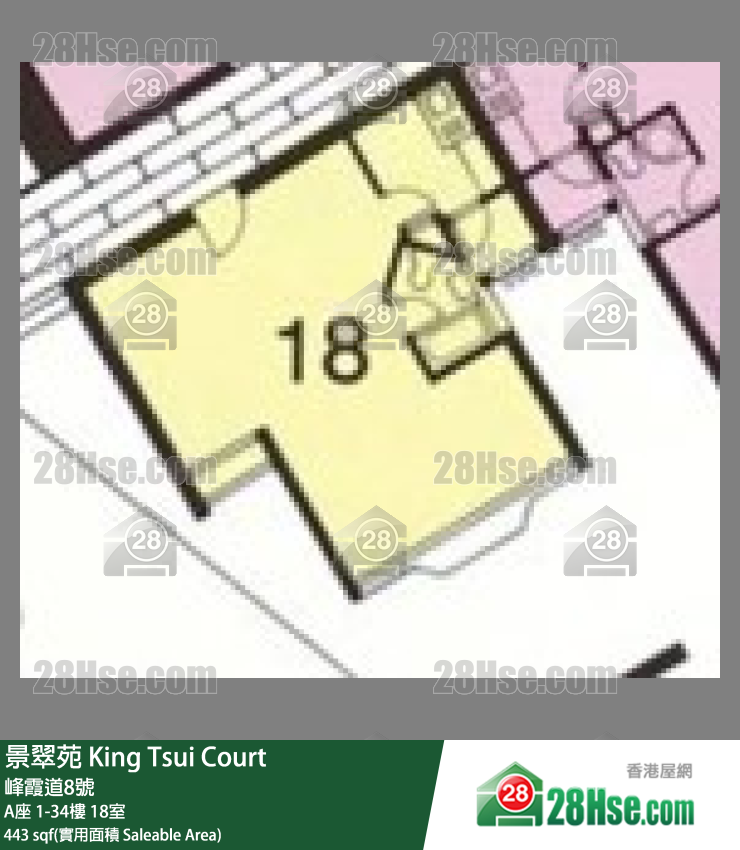 景翠苑 A座19樓 18室 平面圖