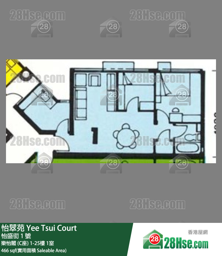 怡翠苑 樂怡閣 (C座)20樓 1室 平面圖
