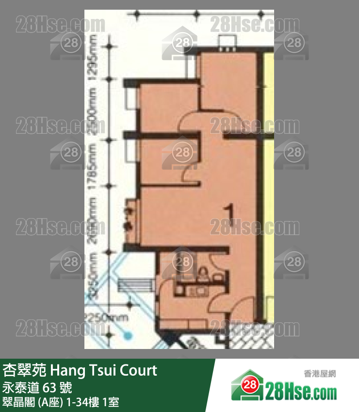 杏翠苑 翠晶閣 (A座)6樓 1室 平面圖