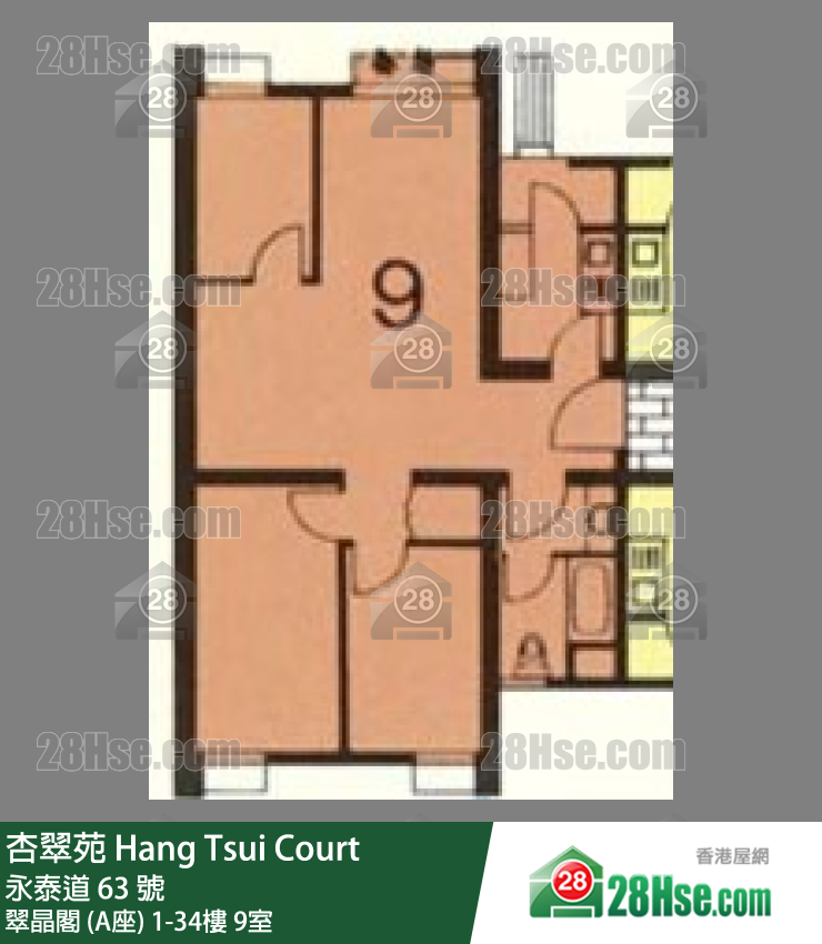 杏翠苑 翠晶閣 (A座)1樓 9室 平面圖