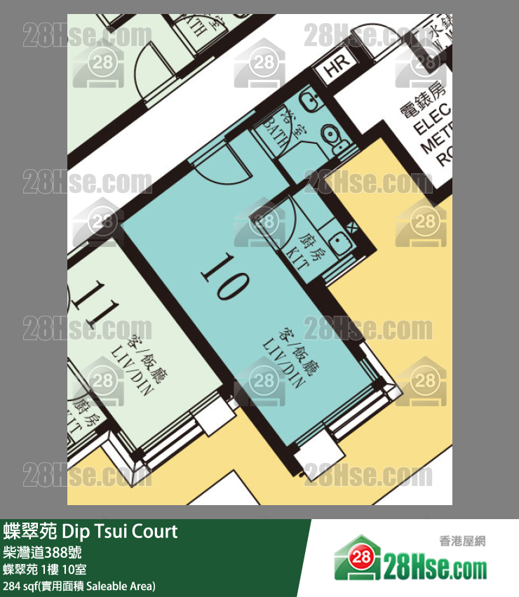 蝶翠苑 蝶翠苑 1楼 10室 平面图
