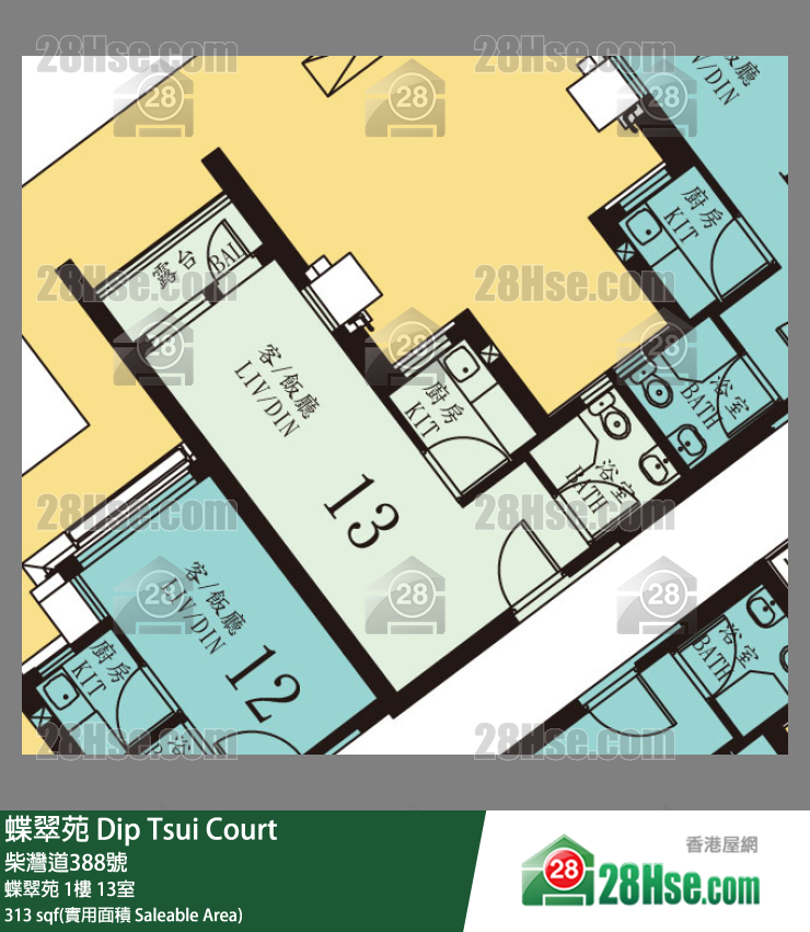 蝶翠苑 蝶翠苑 1樓 13室 平面圖