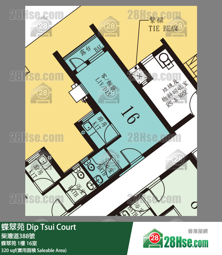 蝶翠苑 蝶翠苑 1樓 16室 平面圖
