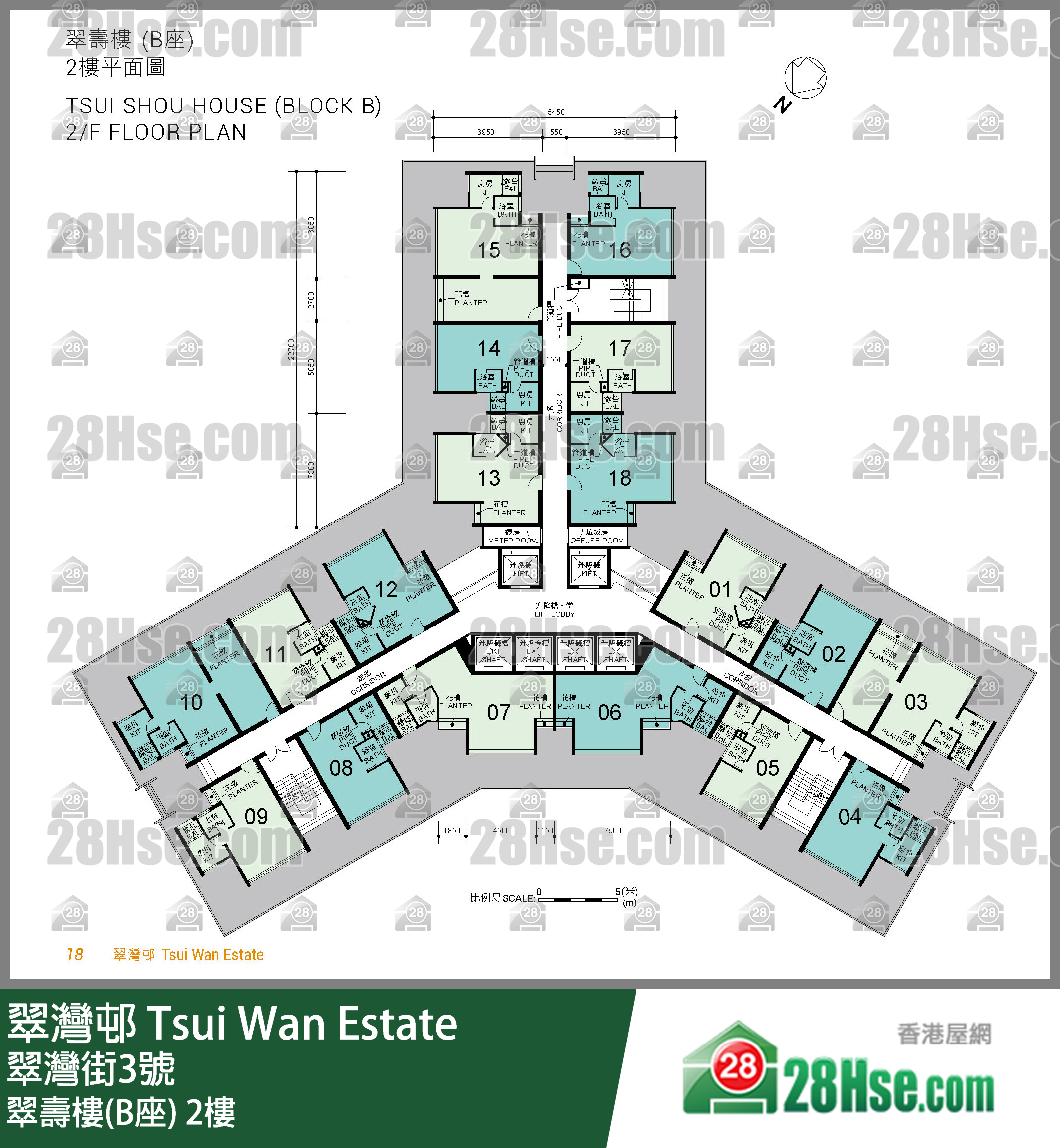 翠寿楼(B座) 2楼 平面图