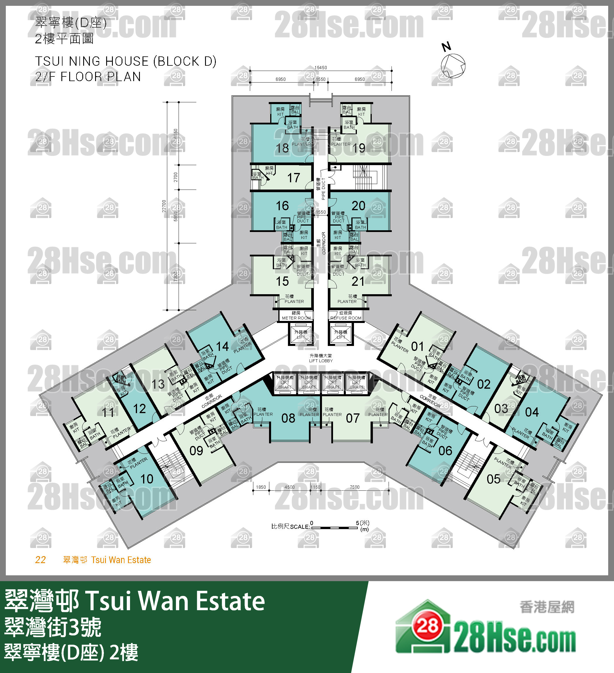 翠宁楼(D座) 2楼 平面图
