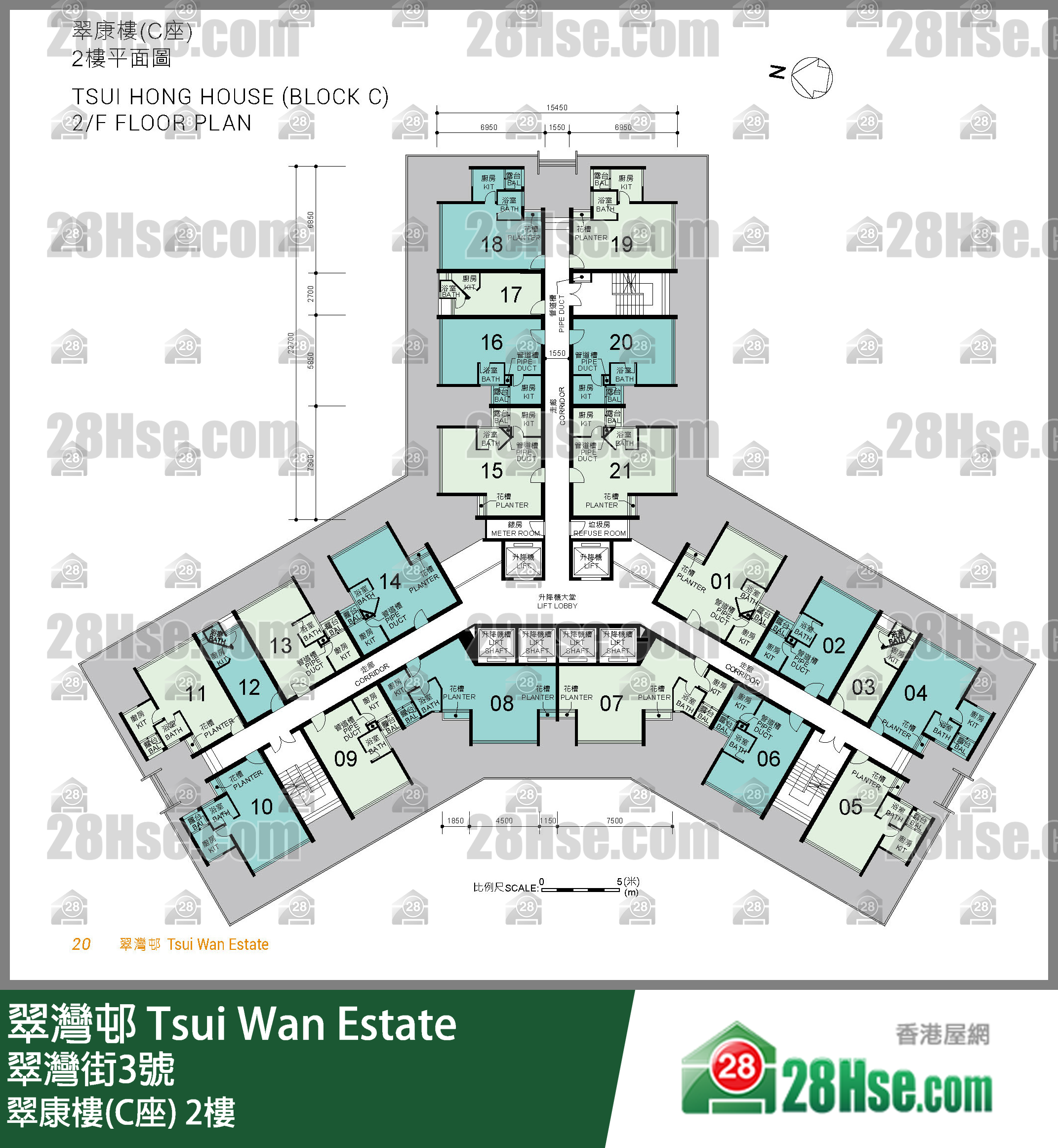 翠康楼(C座) 2楼 平面图