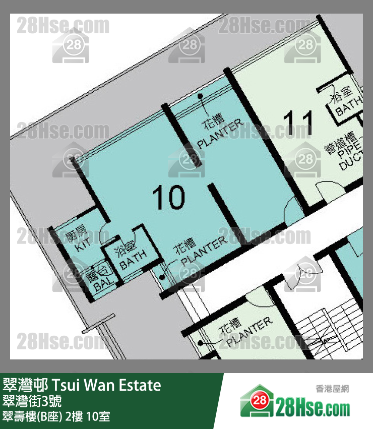翠灣邨 翠壽樓(B座)2樓 10室 平面圖