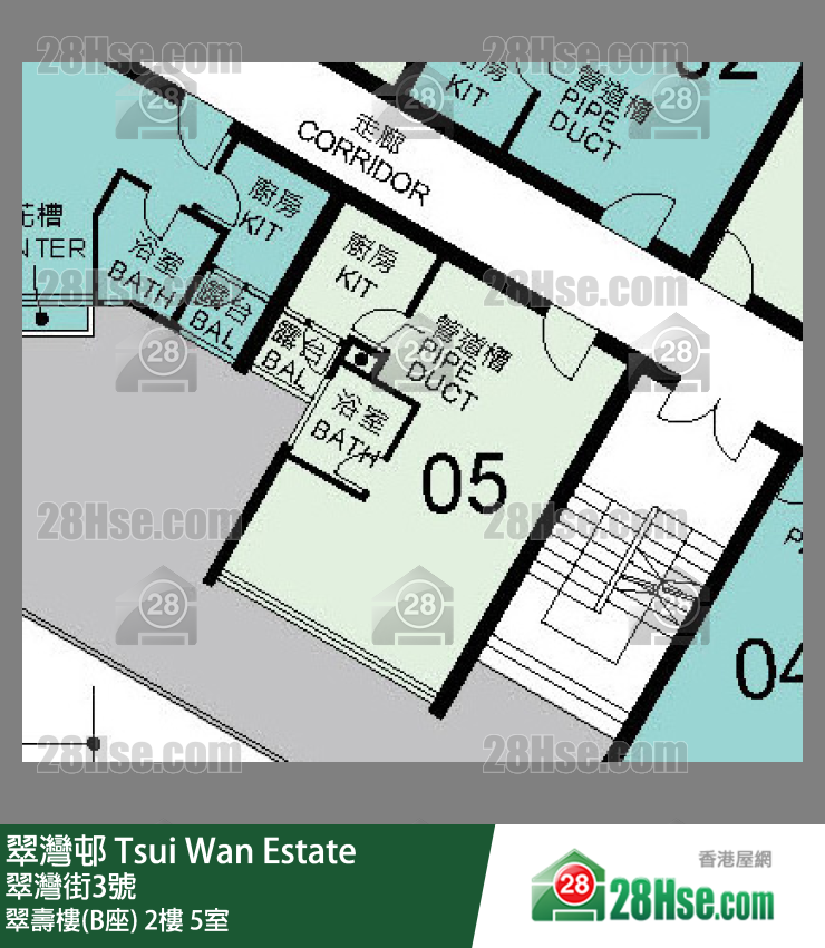 翠灣邨 翠壽樓(B座)2樓 5室 平面圖