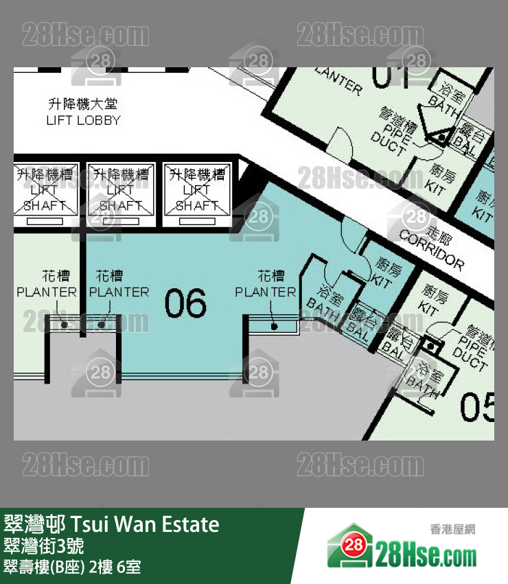 翠灣邨 翠壽樓(B座)2樓 6室 平面圖