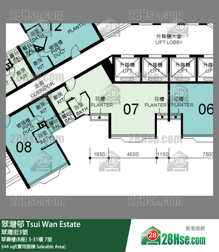 翠灣邨 翠壽樓(B座)29樓 7室 平面圖