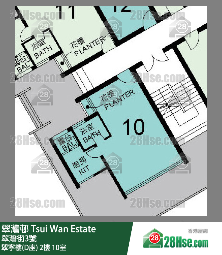 翠灣邨 翠寧樓(D座)2樓 10室 平面圖