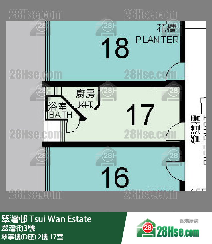 翠灣邨 翠寧樓(D座)2樓 17室 平面圖