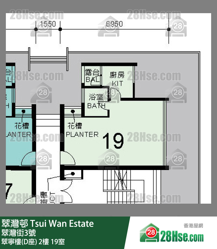 翠灣邨 翠寧樓(D座) 2樓 19室 平面圖
