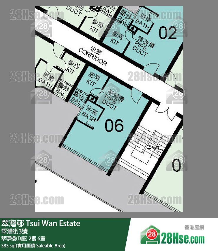 翠灣邨 翠寧樓(D座)2樓 6室 平面圖