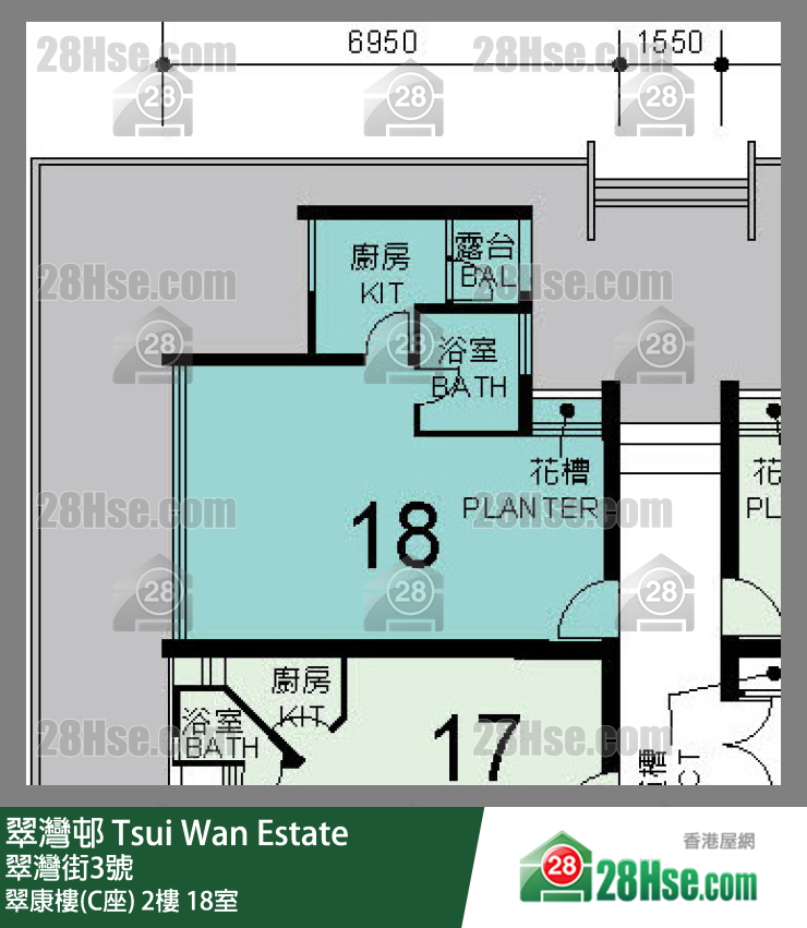 翠灣邨 翠康樓(C座)2樓 18室 平面圖