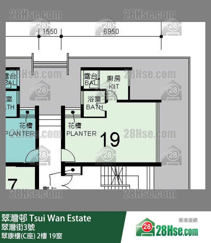 翠灣邨 翠康樓(C座)2樓 19室 平面圖
