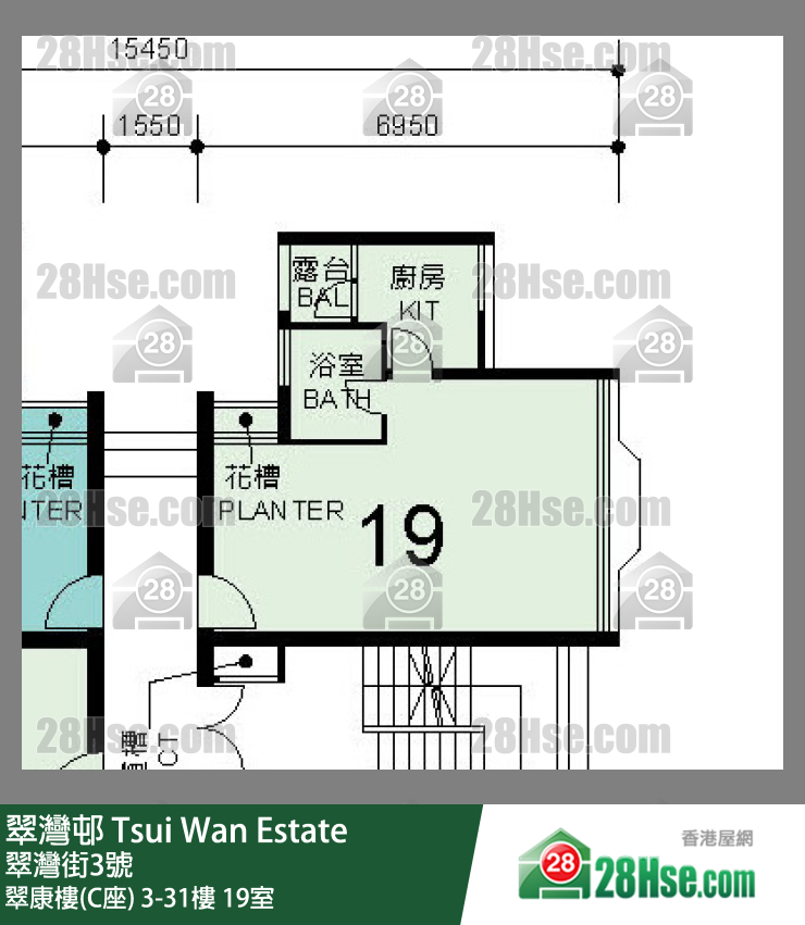 翠灣邨 翠康樓(C座)14樓 19室 平面圖