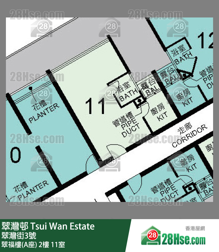 翠灣邨 翠福樓(A座) 2樓 11室 平面圖