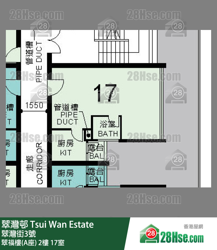翠灣邨 翠福樓(A座)2樓 17室 平面圖