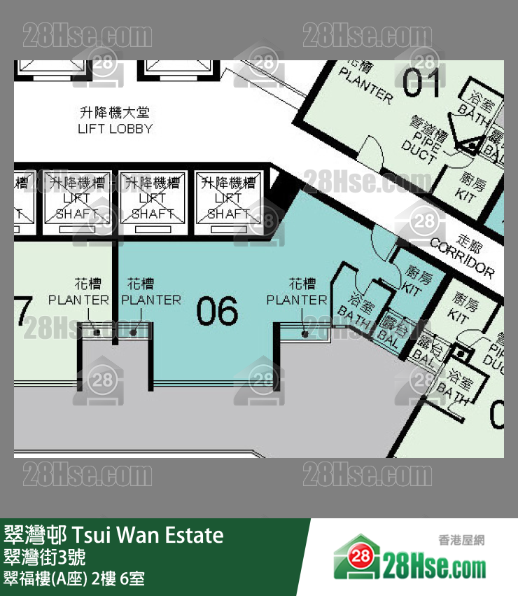 翠灣邨 翠福樓(A座)2樓 6室 平面圖
