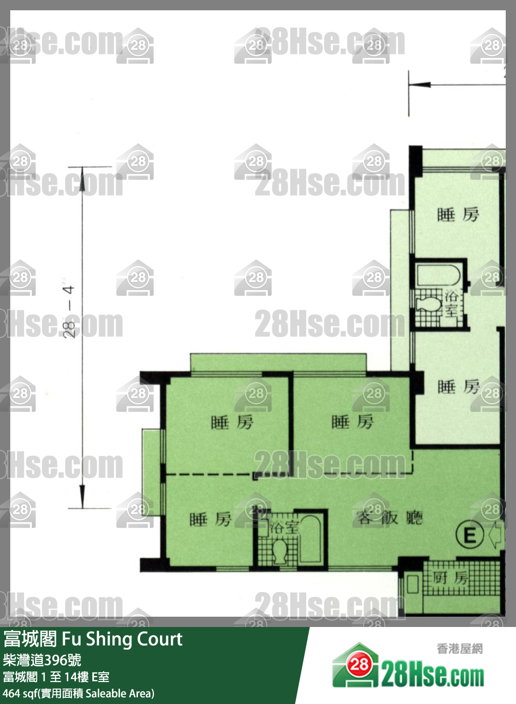 富城閣 富城閣 2樓 E室 平面圖