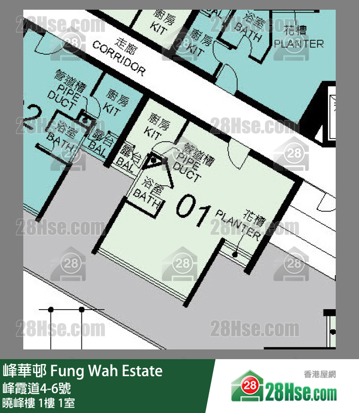峰华邨 晓峰楼1楼 1室 平面图