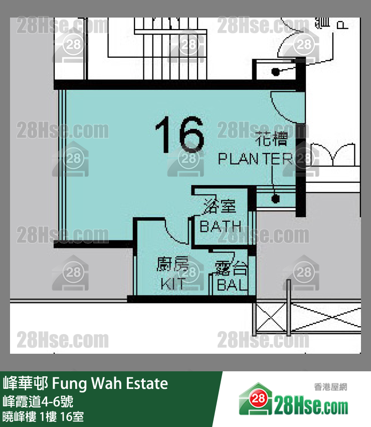 峰華邨 曉峰樓1樓 16室 平面圖