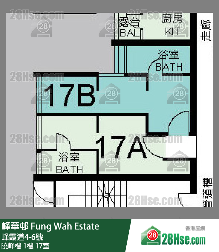峰華邨 曉峰樓1樓 17室 平面圖