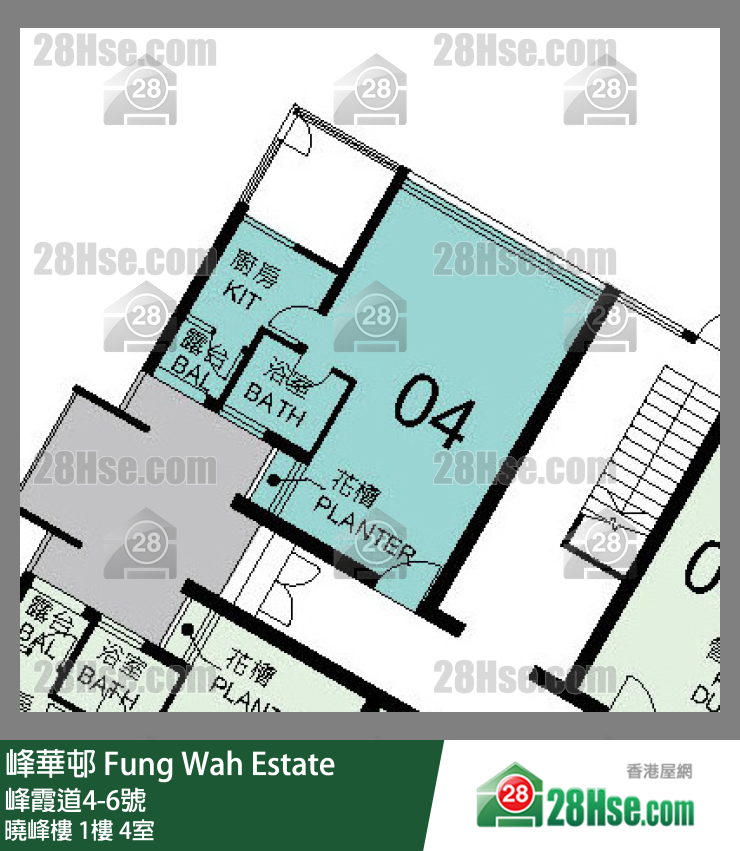 峰華邨 曉峰樓1樓 4室 平面圖