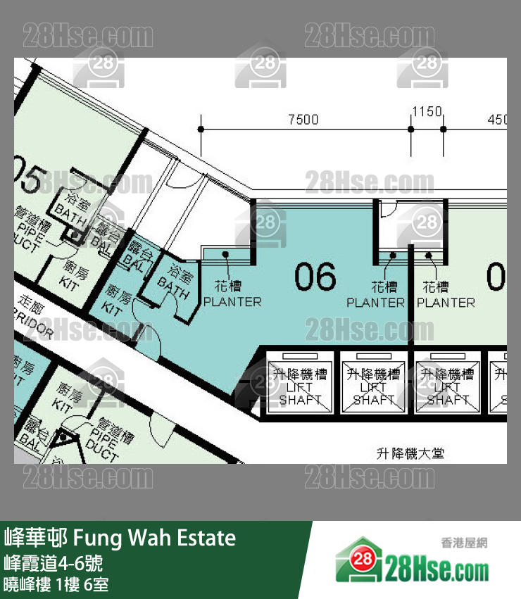 峰華邨 曉峰樓1樓 6室 平面圖