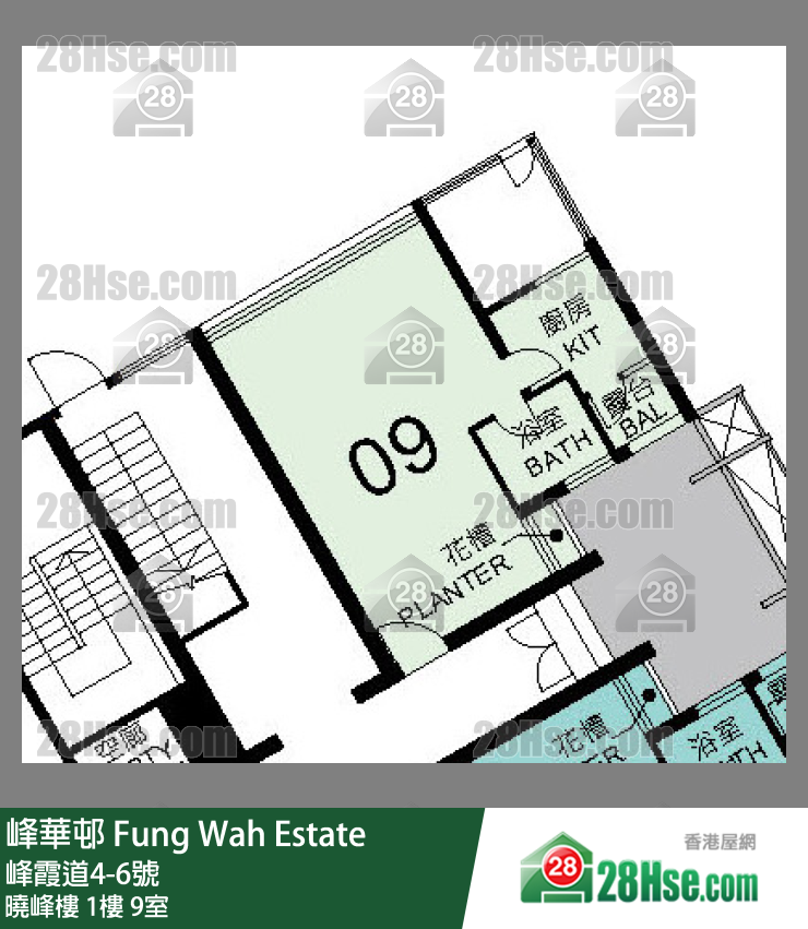 峰華邨 曉峰樓1樓 9室 平面圖