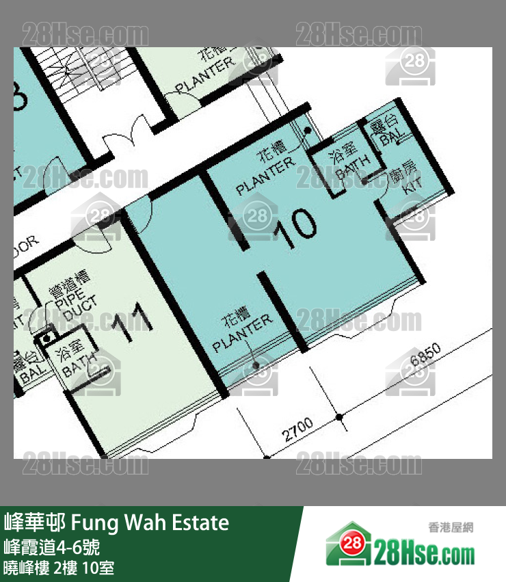 峰华邨 晓峰楼2楼 10室 平面图
