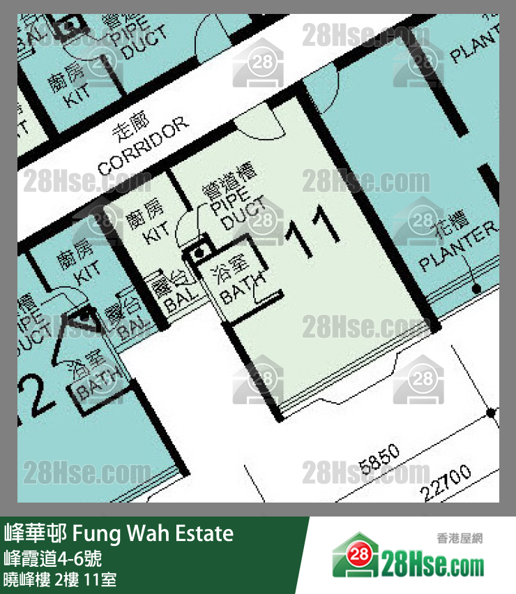 峰華邨 曉峰樓2樓 11室 平面圖
