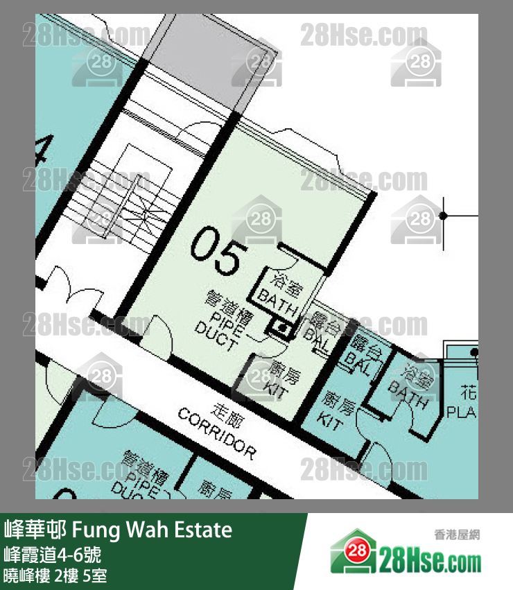 峰華邨 曉峰樓2樓 5室 平面圖