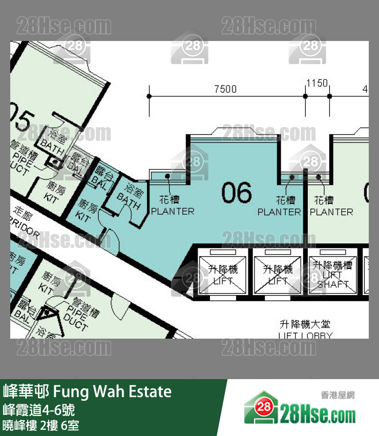 峰華邨 曉峰樓2樓 6室 平面圖