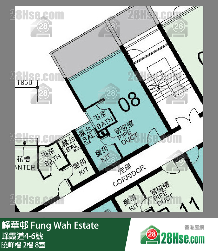 峰華邨 曉峰樓2樓 8室 平面圖