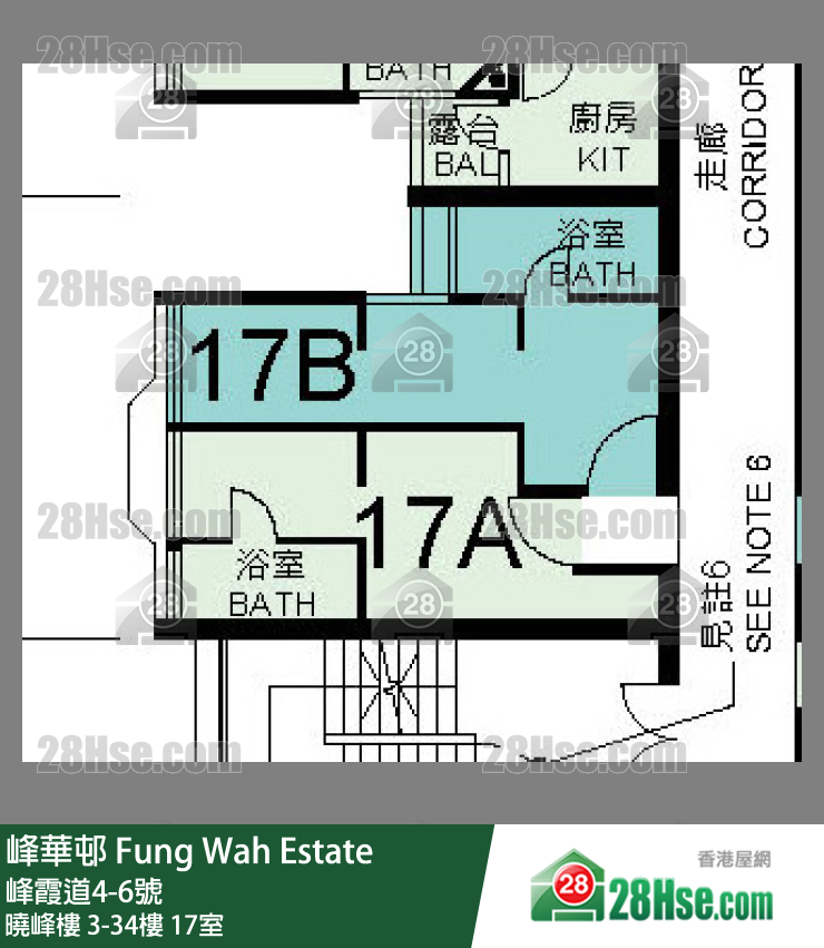峰華邨 曉峰樓33樓 17室 平面圖