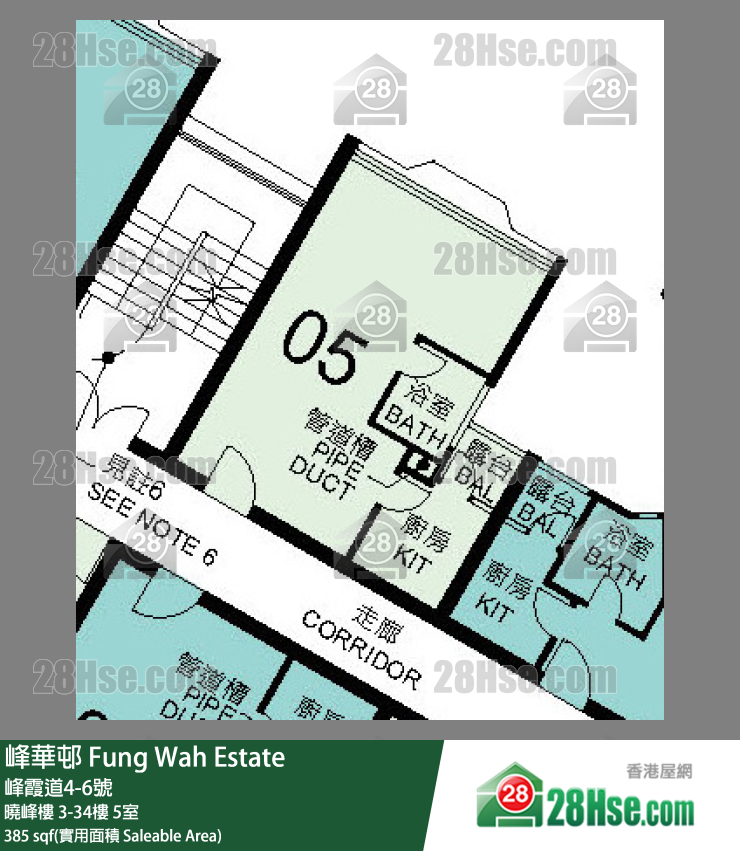 峰華邨 曉峰樓31樓 5室 平面圖