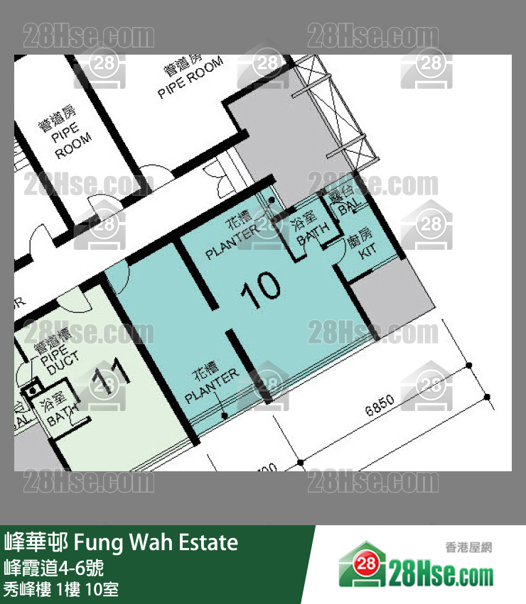 峰華邨 秀峰樓1樓 10室 平面圖