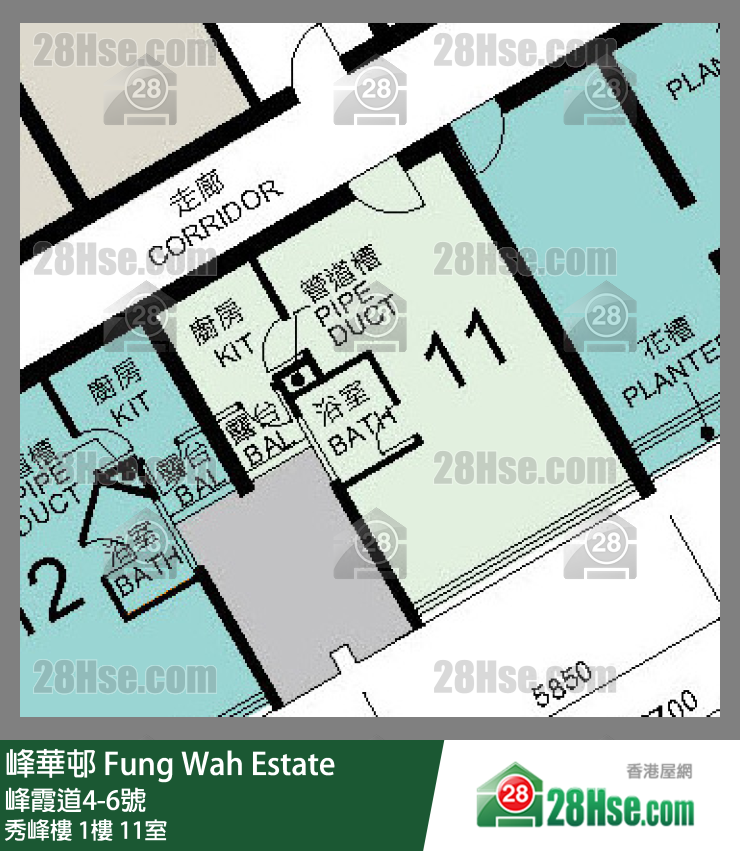 峰華邨 秀峰樓1樓 11室 平面圖