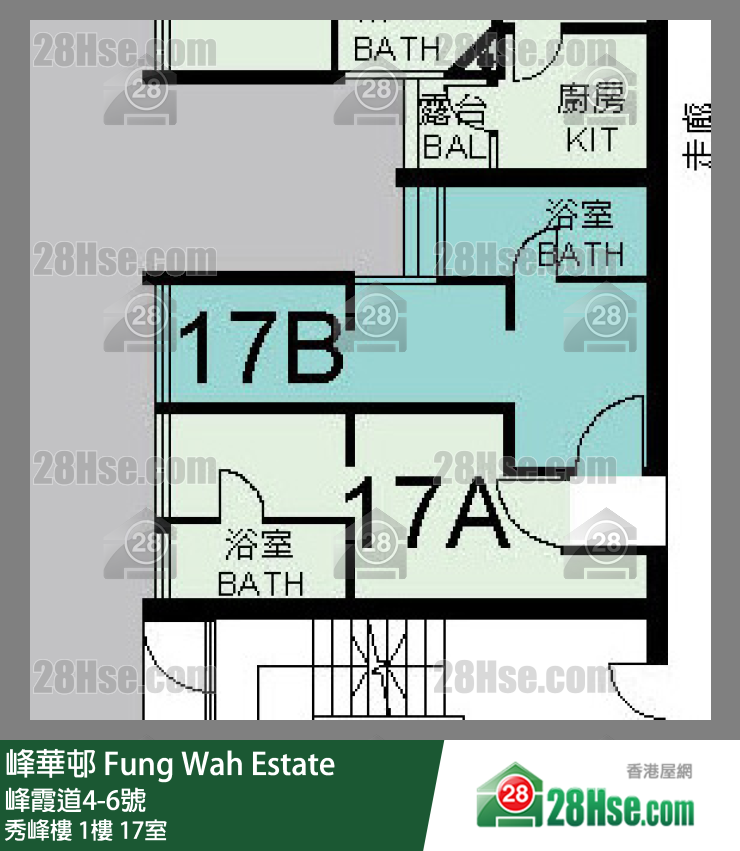 峰华邨 秀峰楼1楼 17室 平面图