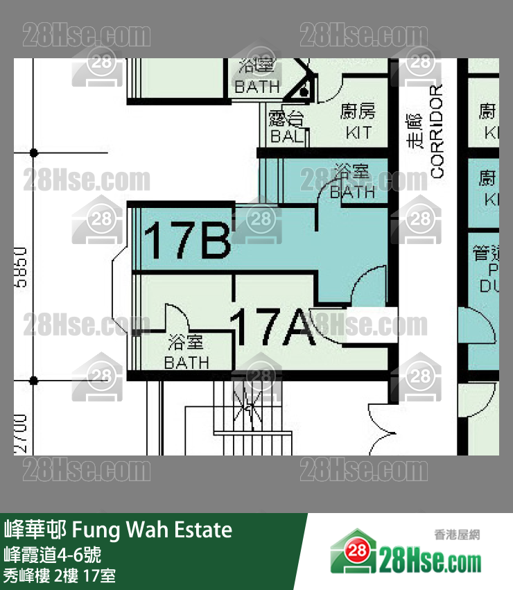 峰華邨 秀峰樓2樓 17室 平面圖