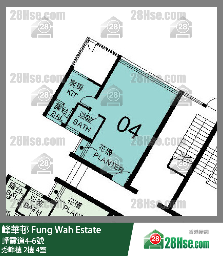 峰華邨 秀峰樓2樓 4室 平面圖