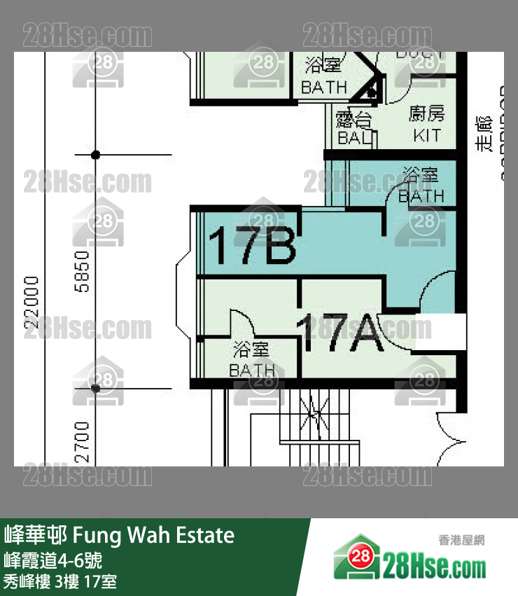 峰华邨 秀峰楼3楼 17室 平面图