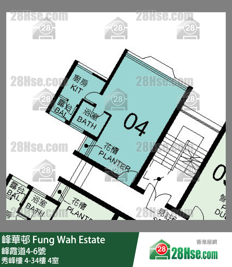 峰華邨 秀峰樓7樓 4室 平面圖