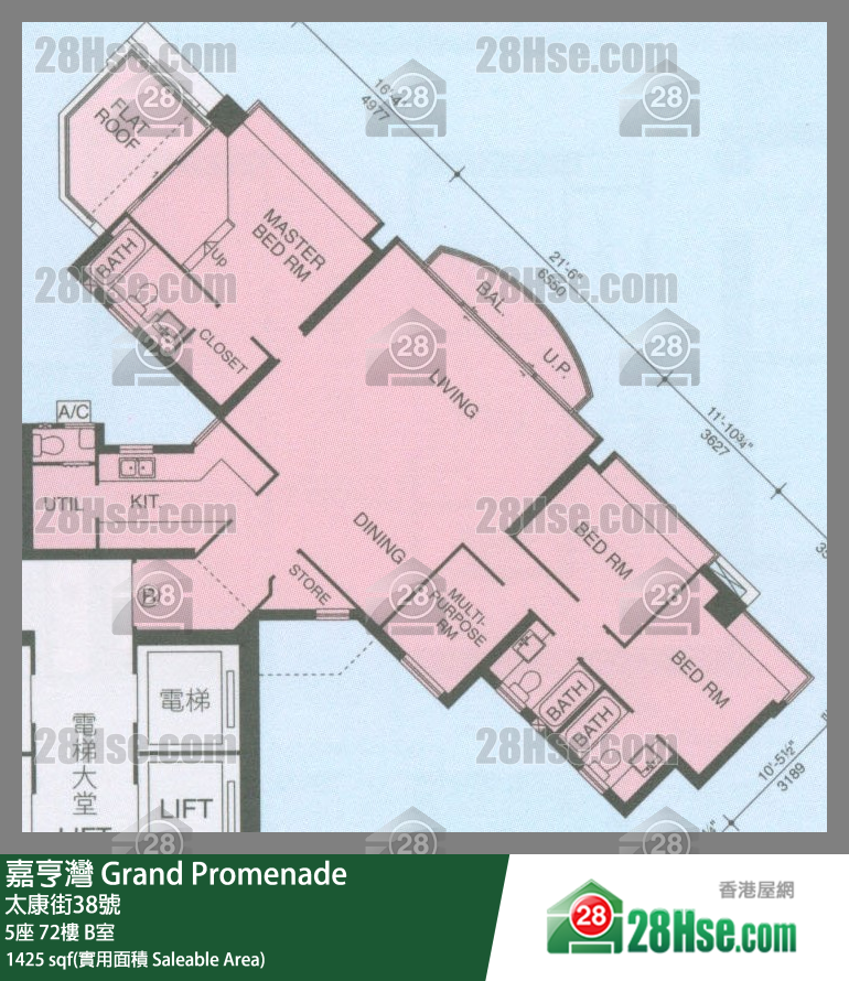 嘉亨灣 5座72樓 B室 平面圖