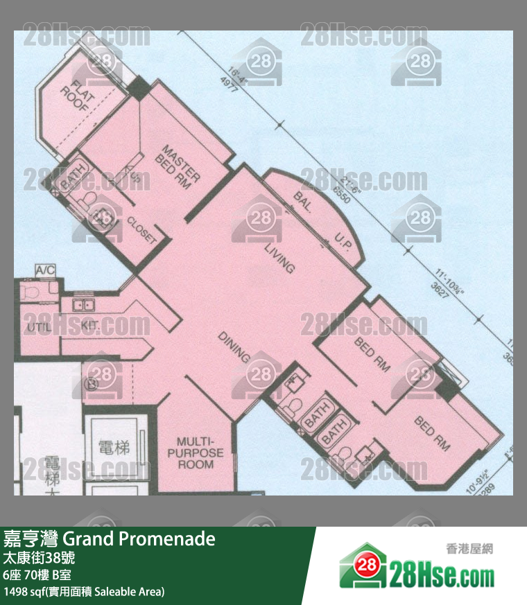 嘉亨灣 6座 70樓 B室 平面圖