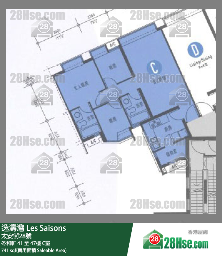 逸濤灣 冬和軒43樓 C室 平面圖