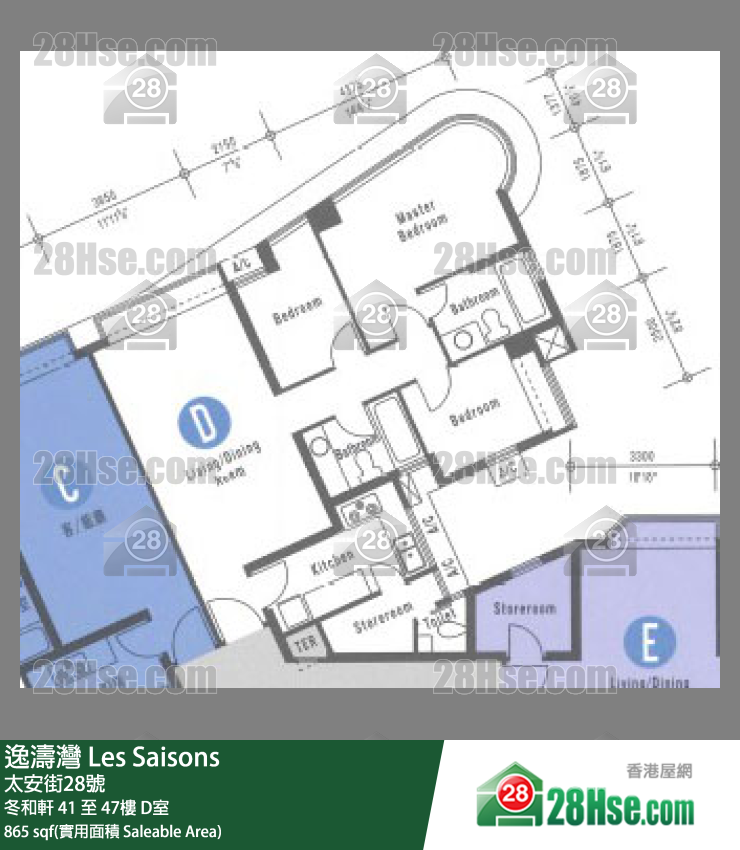 逸濤灣 冬和軒45樓 D室 平面圖