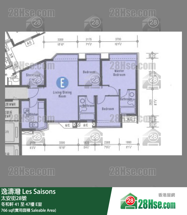 逸濤灣 冬和軒41樓 E室 平面圖